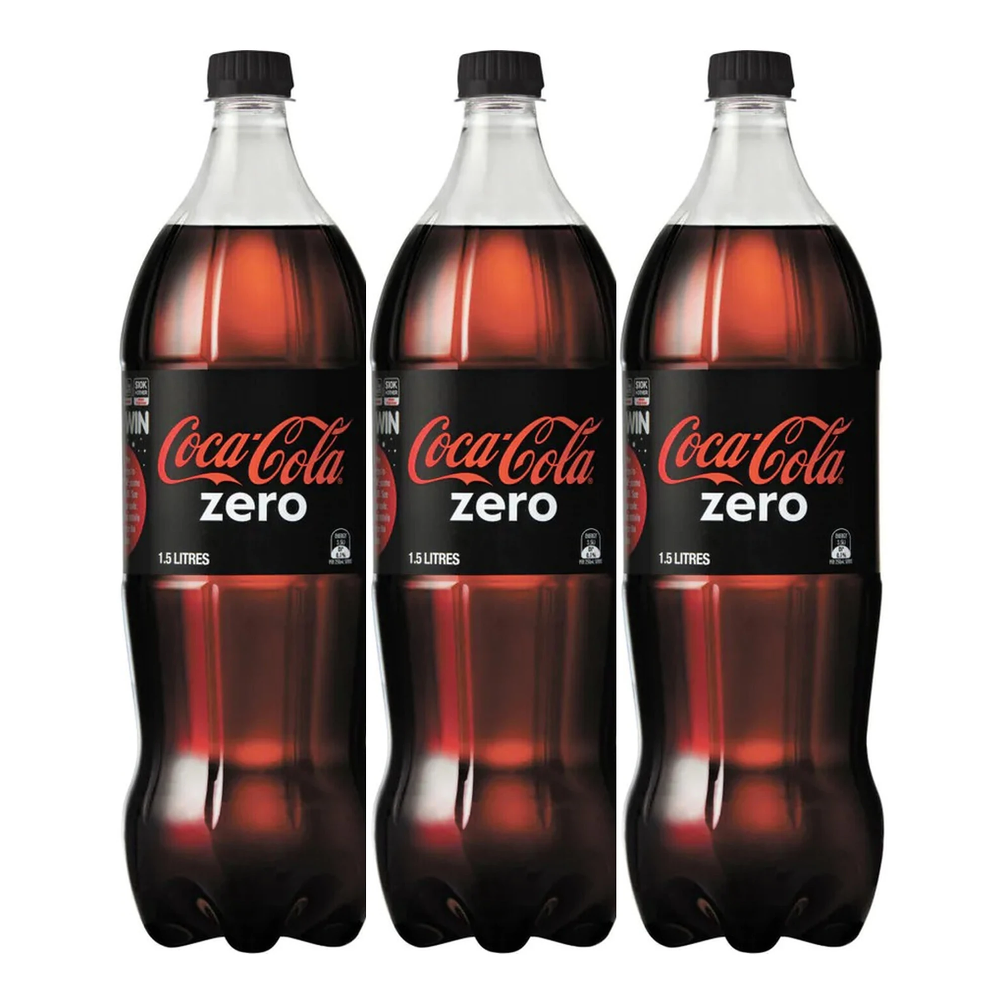 Coca-Cola Zero Original Taste Cola Soda 1.5 L Pack of 3