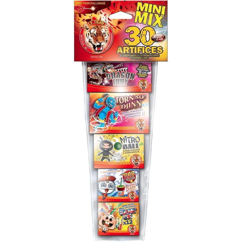 Assortment of 30 Firecrackers and Fireworks
