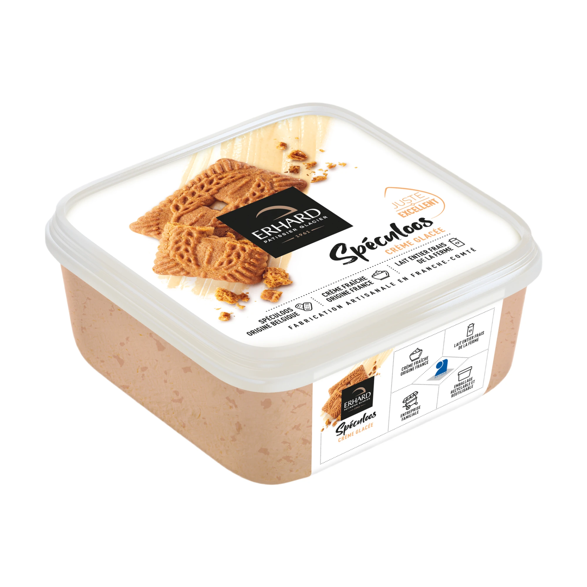 ERHARD Speculoos Ice Cream with Pieces - 450 g