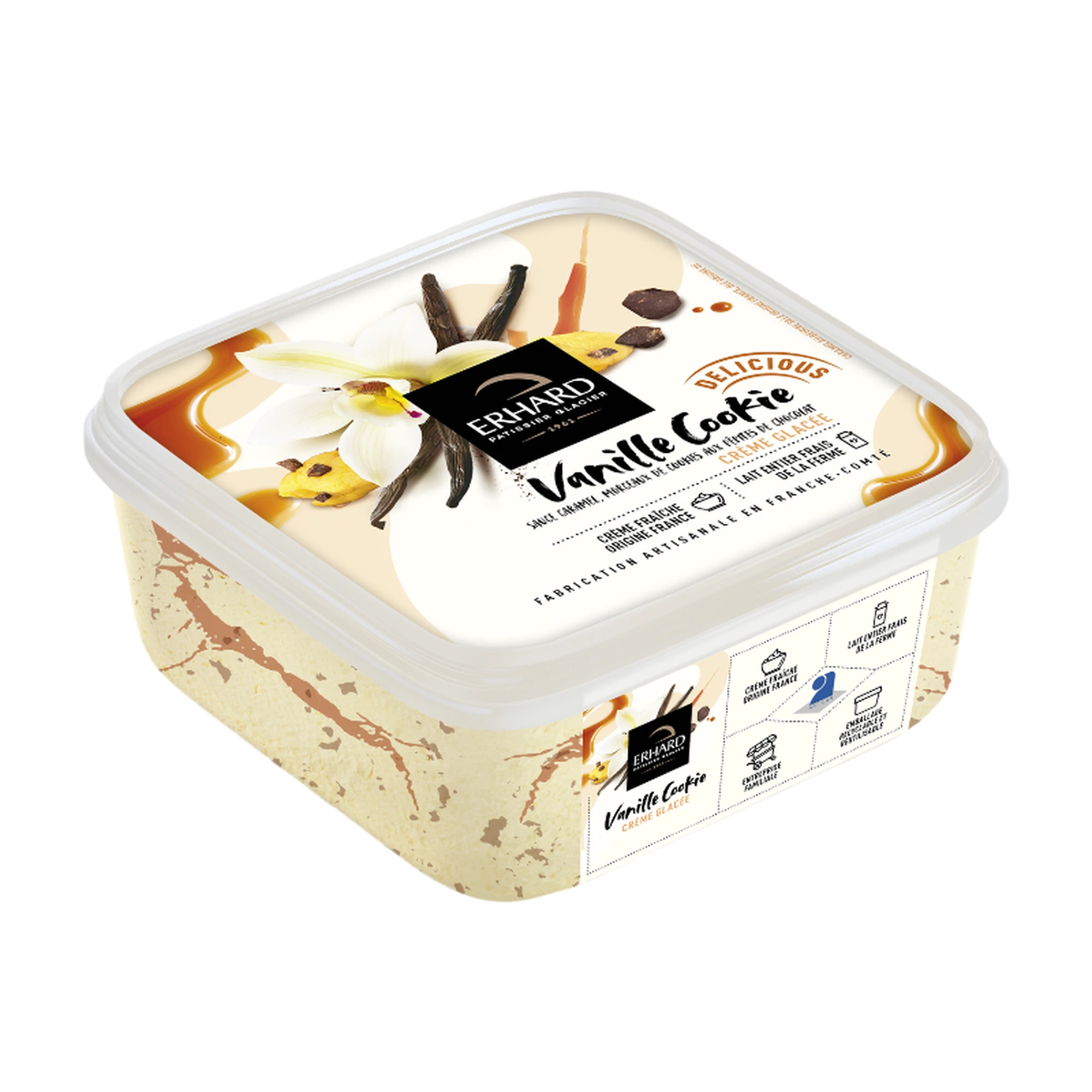 ERHARD Vanilla Cookie Ice Cream - 450 g